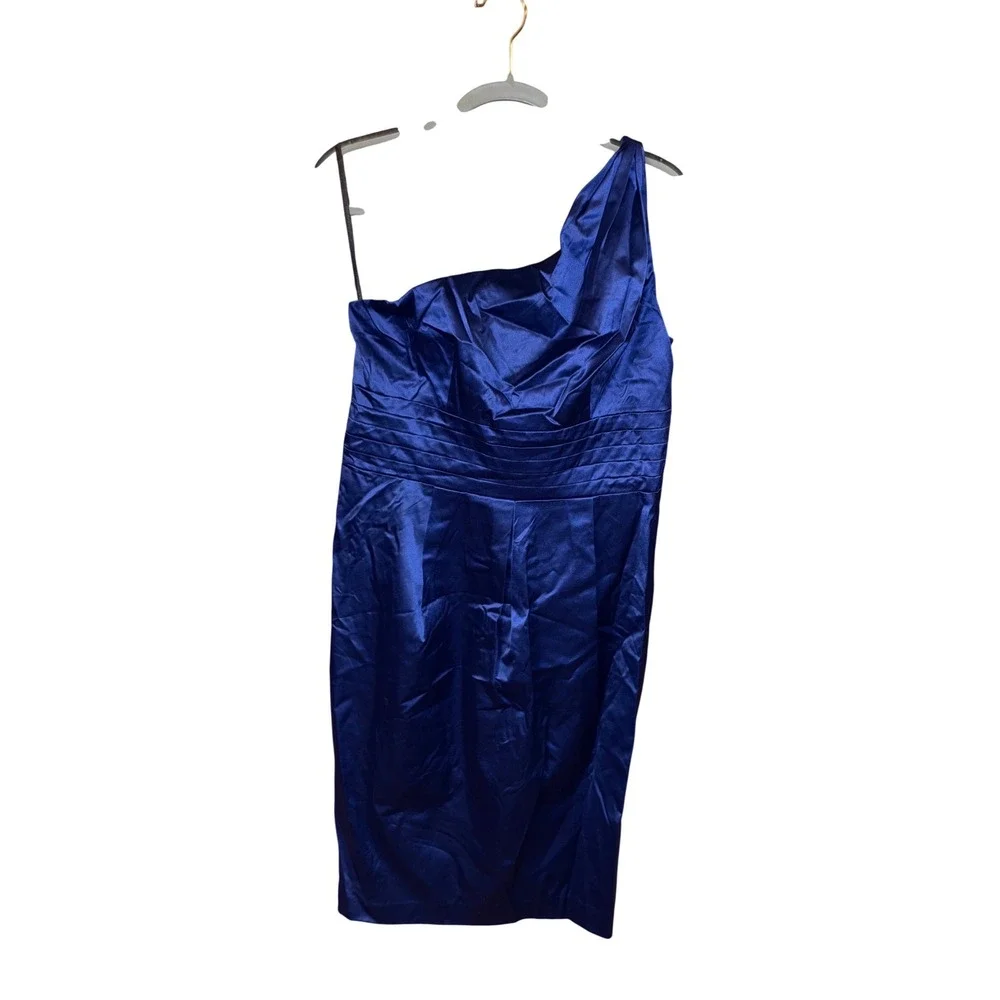 Shape‎ fx Royal Blue One Shoulder Cocktail Dress Built-in Shapewear NWT 12